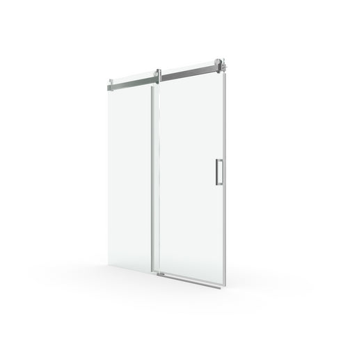 56 to 60 in. W x 76 in. H Sliding Frameless Soft-Close Shower Door with Premium 3/8 Inch (10mm) Thick Tampered Glass in Brushed Nickel 22D01-60BN